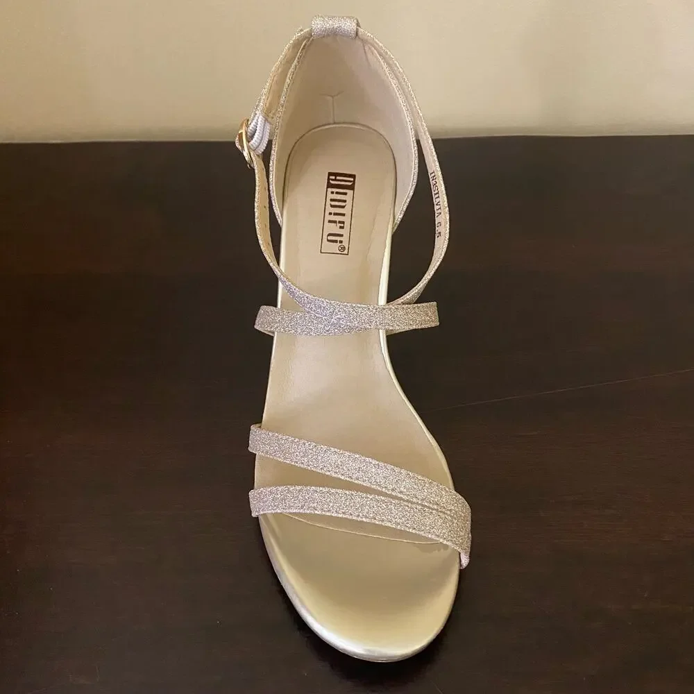 IDIFU Women's Heels Ankle‎ Strap Wedding Shoes